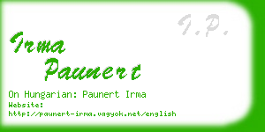 irma paunert business card